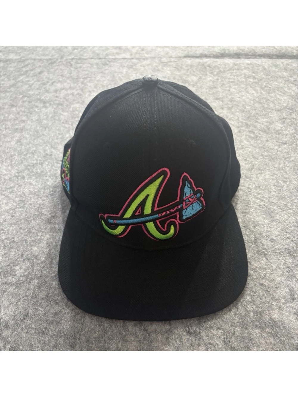 New Era 59FIFTY Atlanta Braves Fitted Hat Neon Cyber Electric Custom Era Cap
